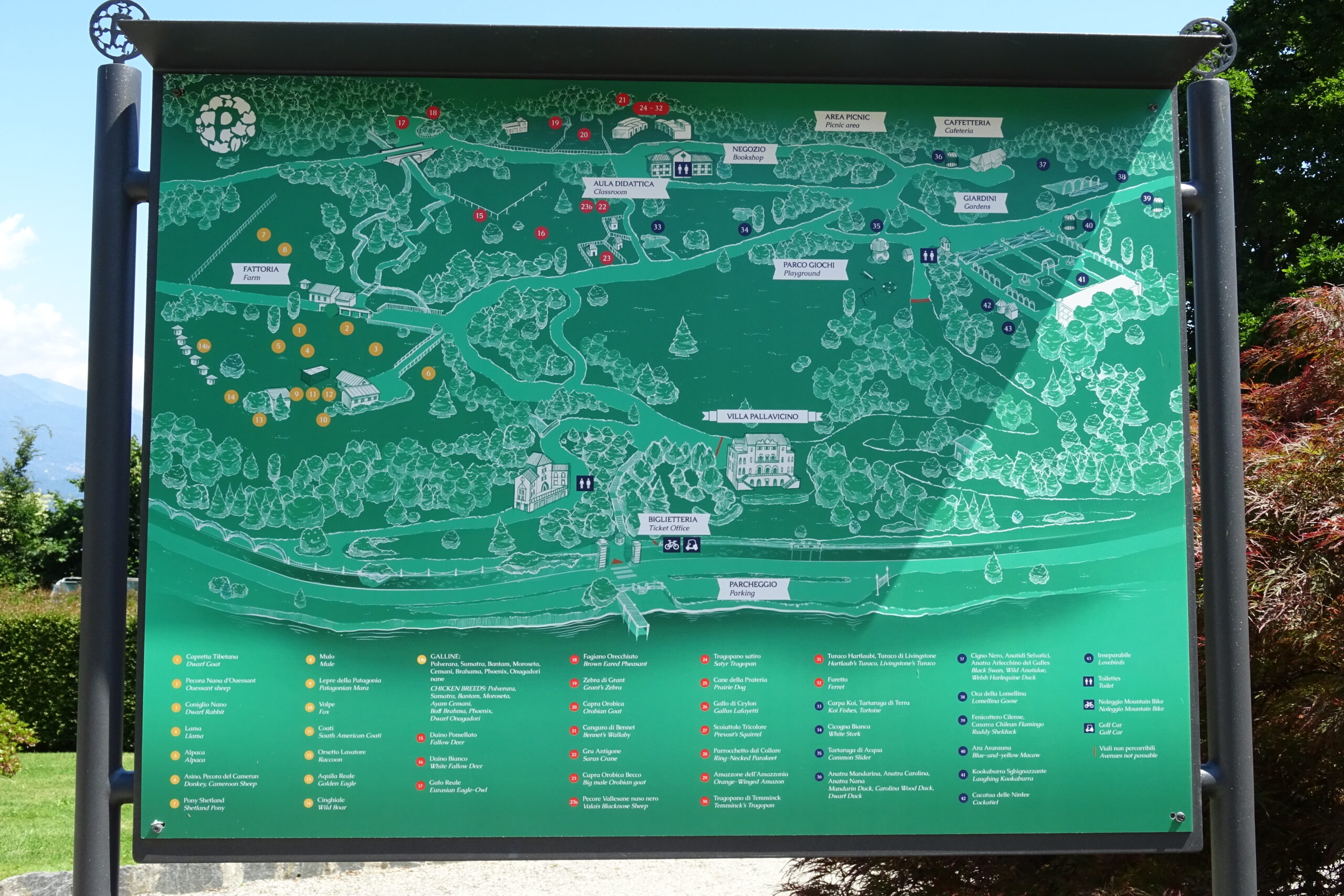 Mappa del Parco Pallavicino
