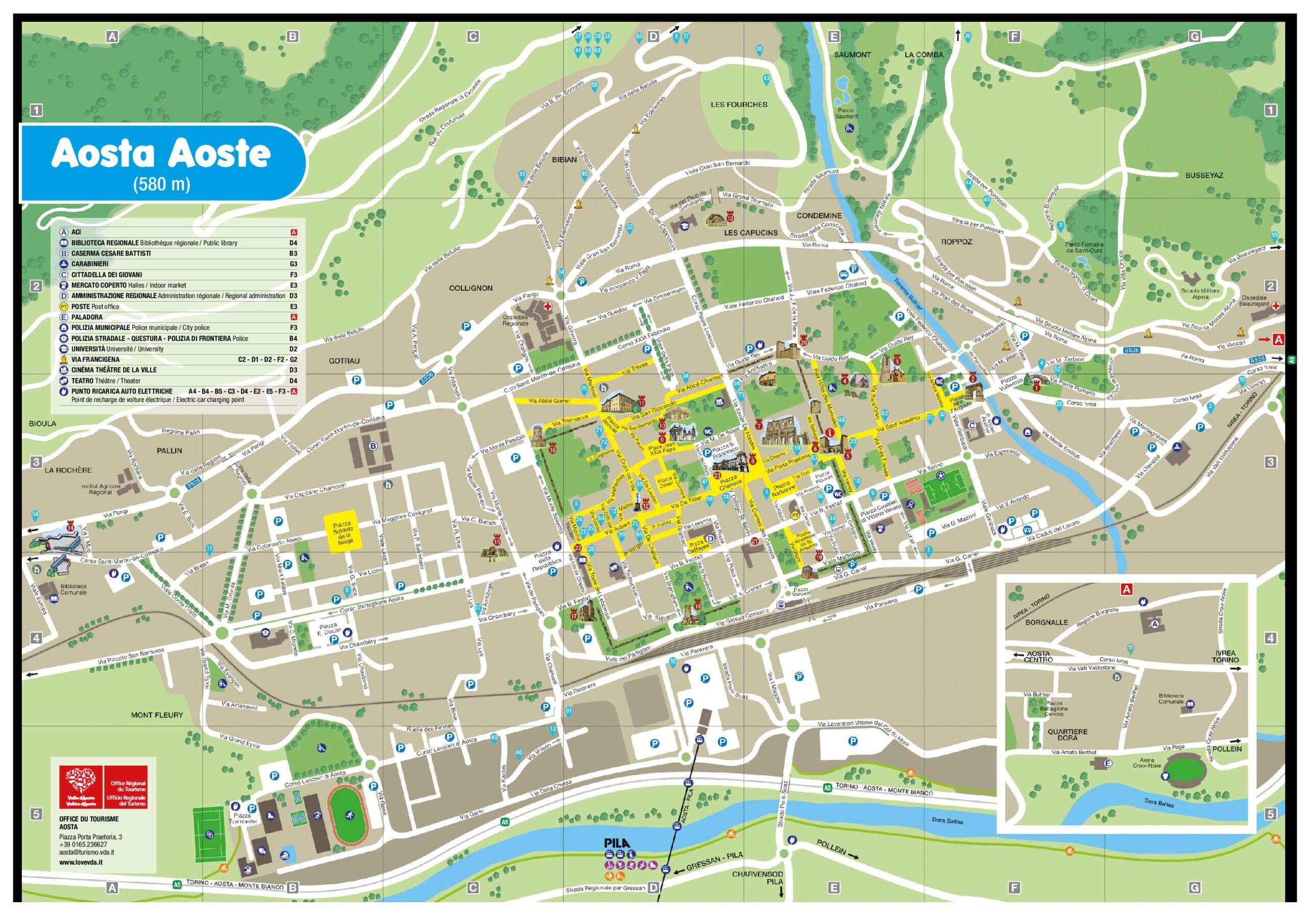 Mappa città di Aosta